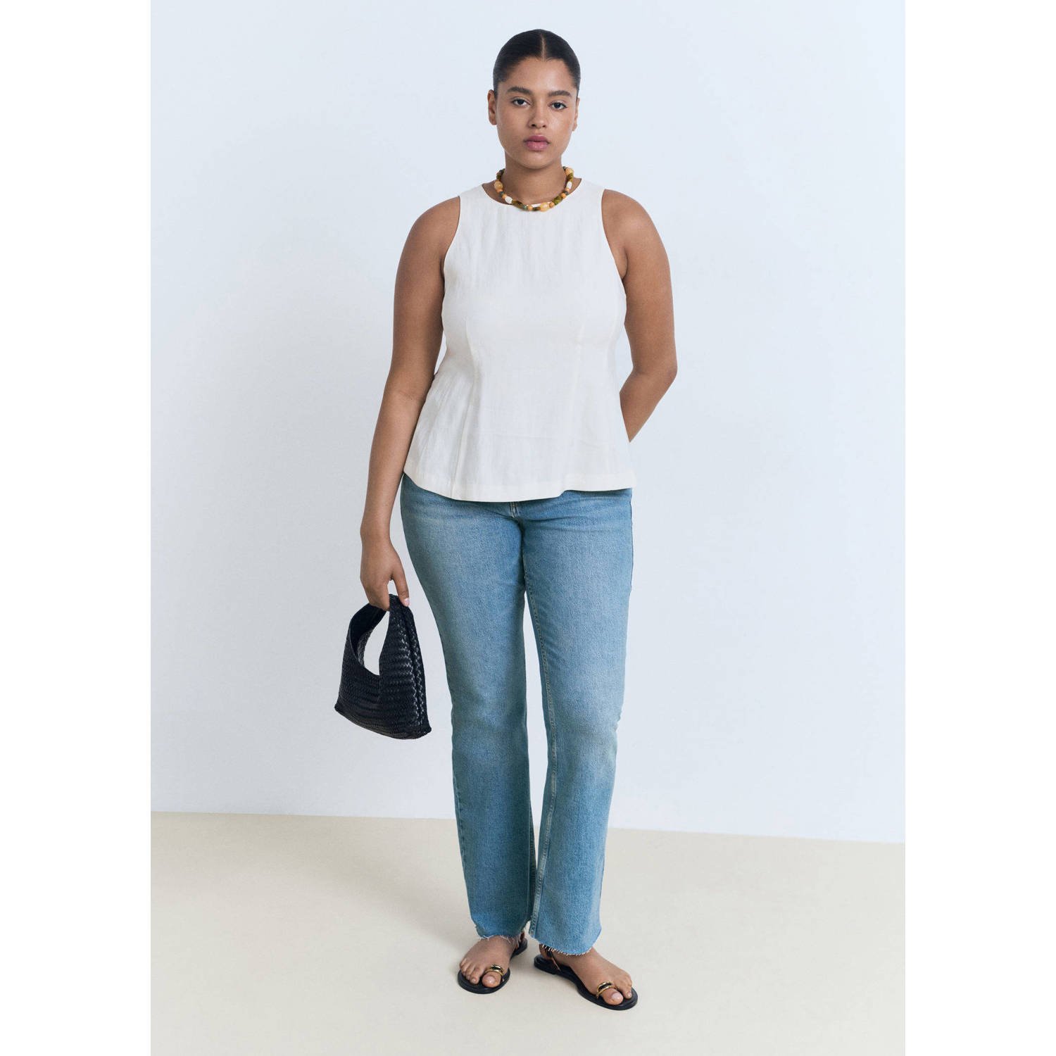 Mango flared jeans light blue denim