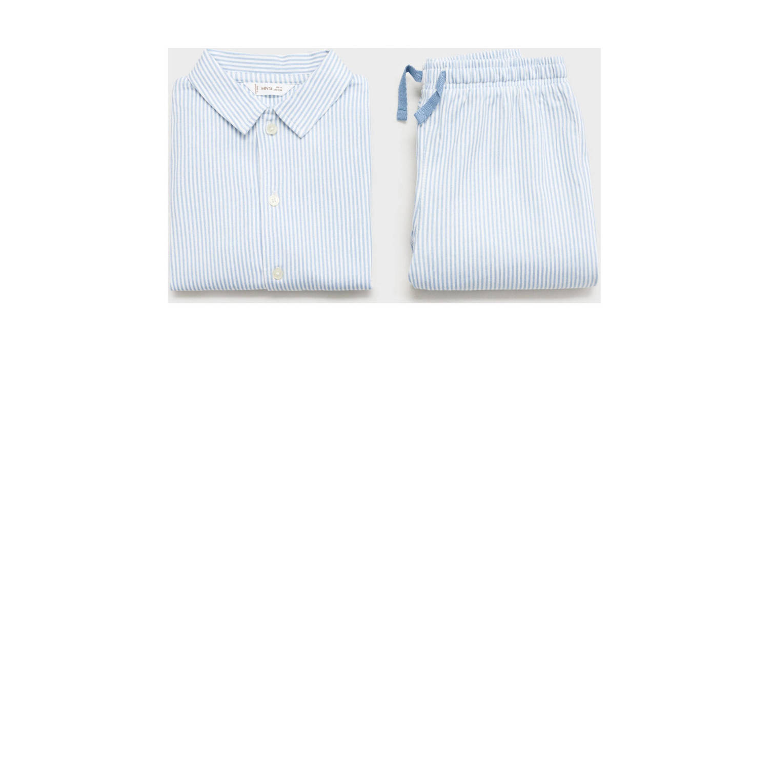 Mango Kids pyjamaset lichtblauw wit
