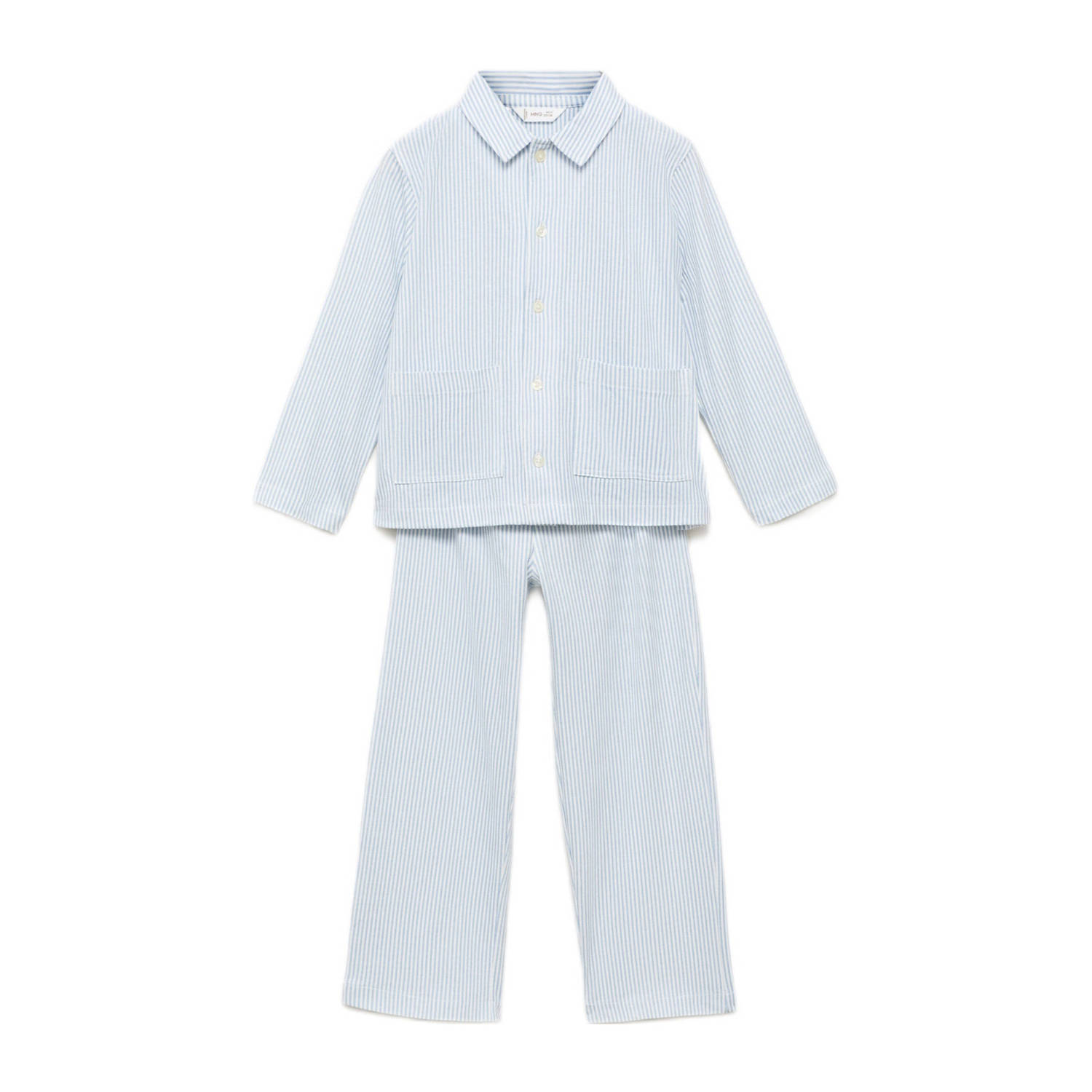 Mango Kids pyjamaset lichtblauw wit