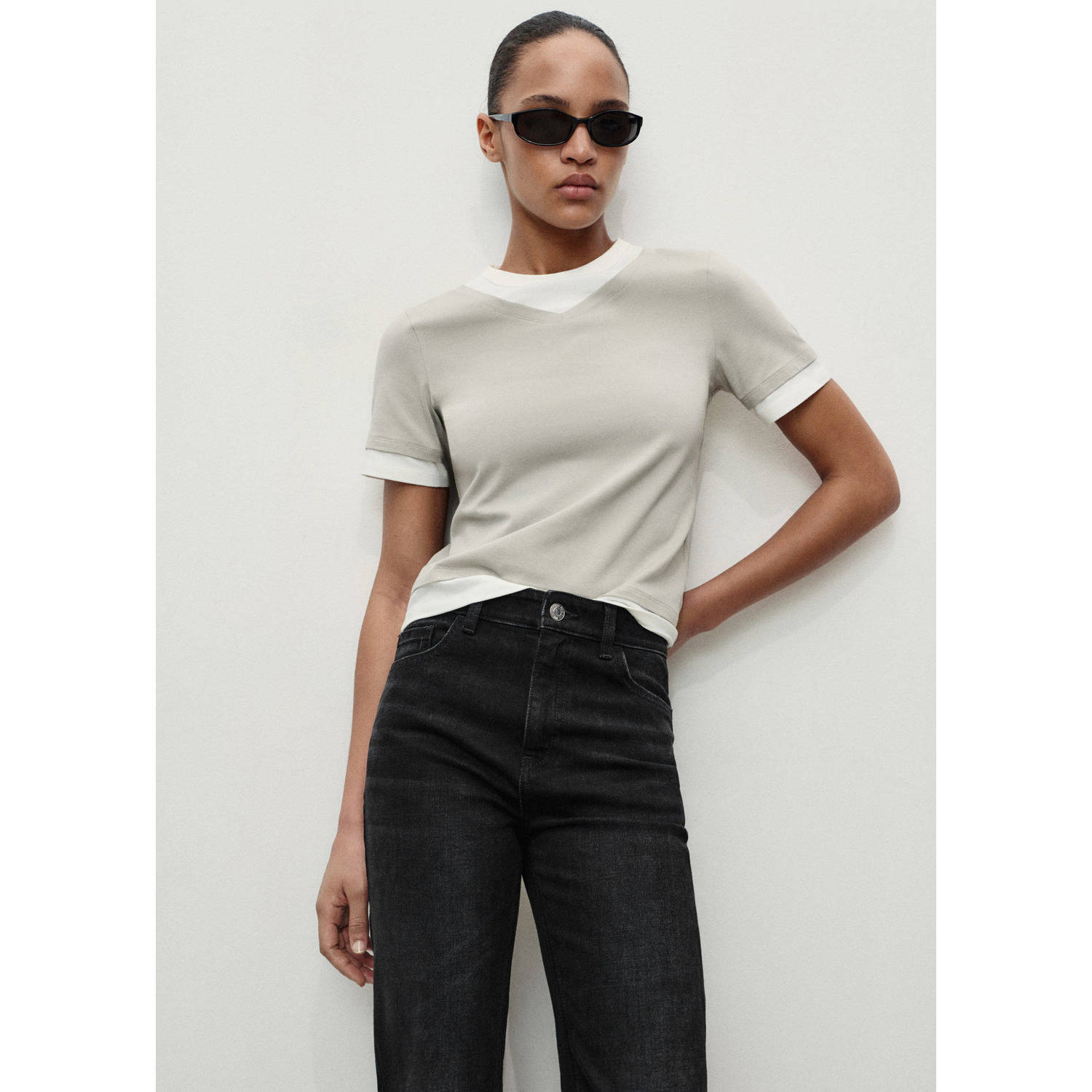 Mango mom jeans grey denim