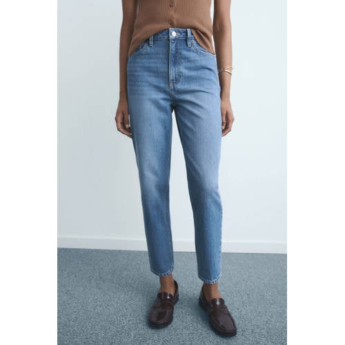 Mango high waist mom jeans light blue denim afbeelding