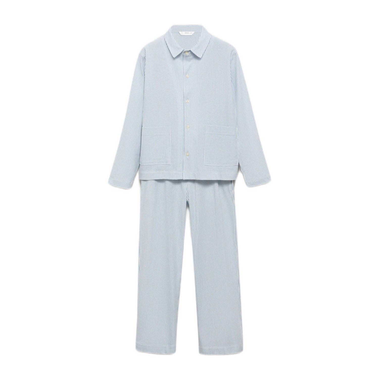 go Kids pyjamaset kids lichtblauw wit