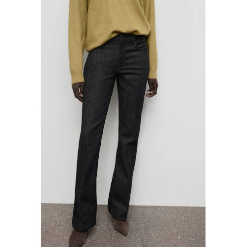 Mango flared jeans black denim afbeelding