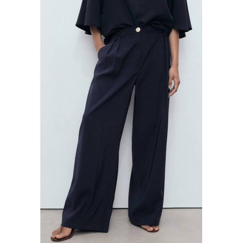 Mango high waist broek marine afbeelding
