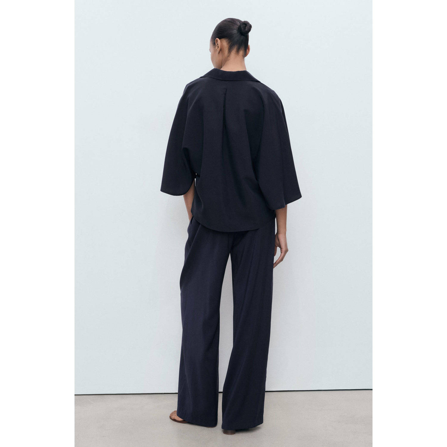 Mango high waist broek marine