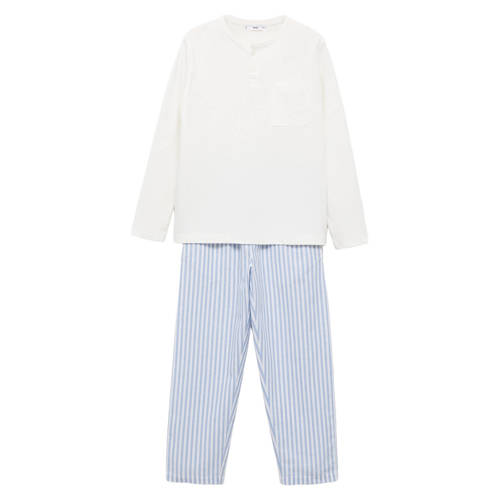 Mango Kids pyjama lichtblauw/wit afbeelding