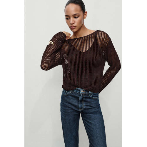 Mango high waist mom jeans dark blue denim afbeelding