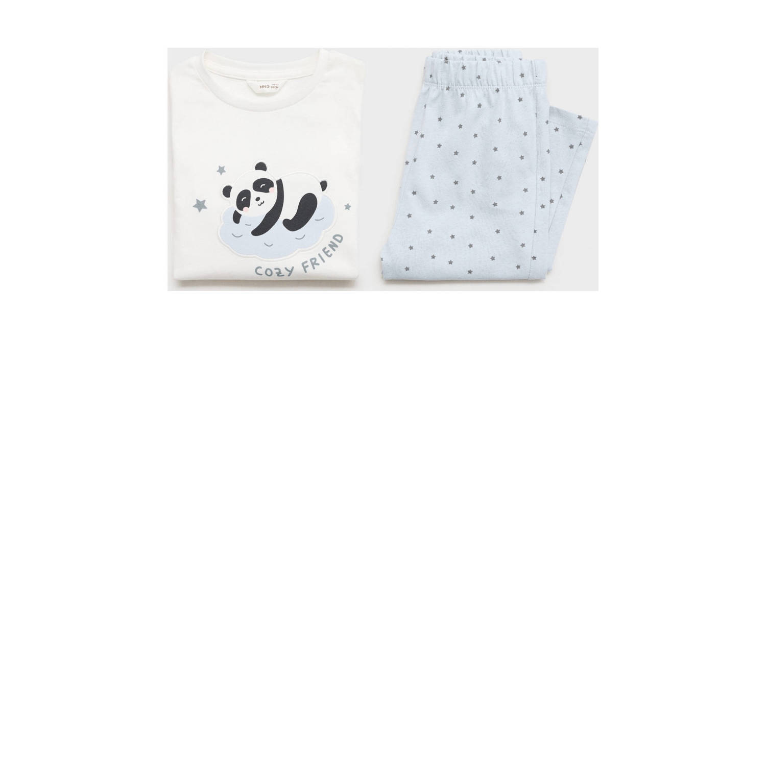 Mango Kids pyjamaset lichtblauw wit