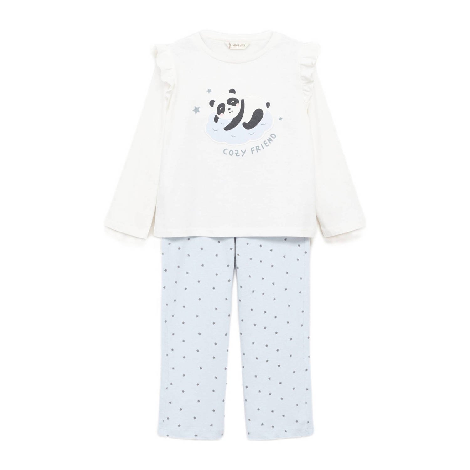 Mango Kids pyjamaset lichtblauw wit