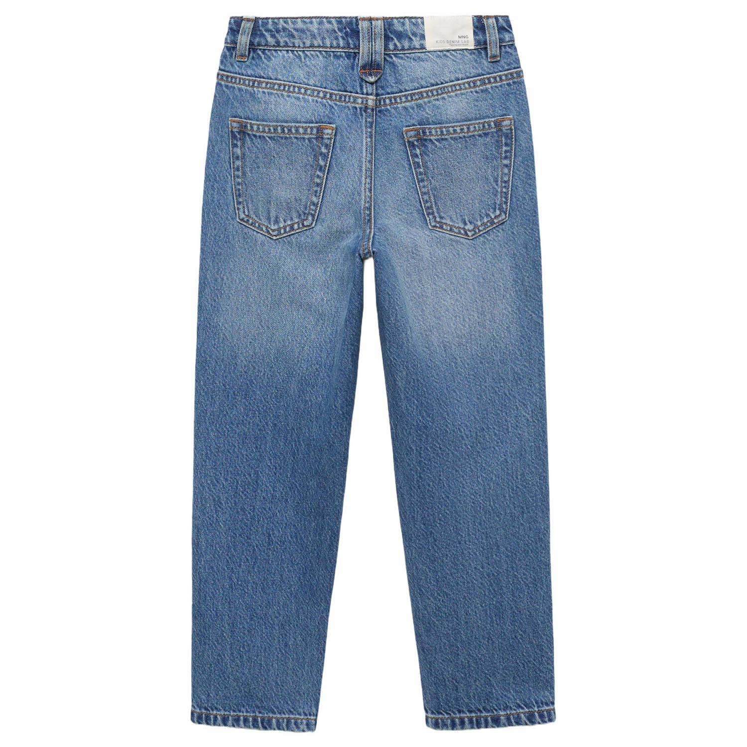 Mango Kids straight leg jeans middenblauw