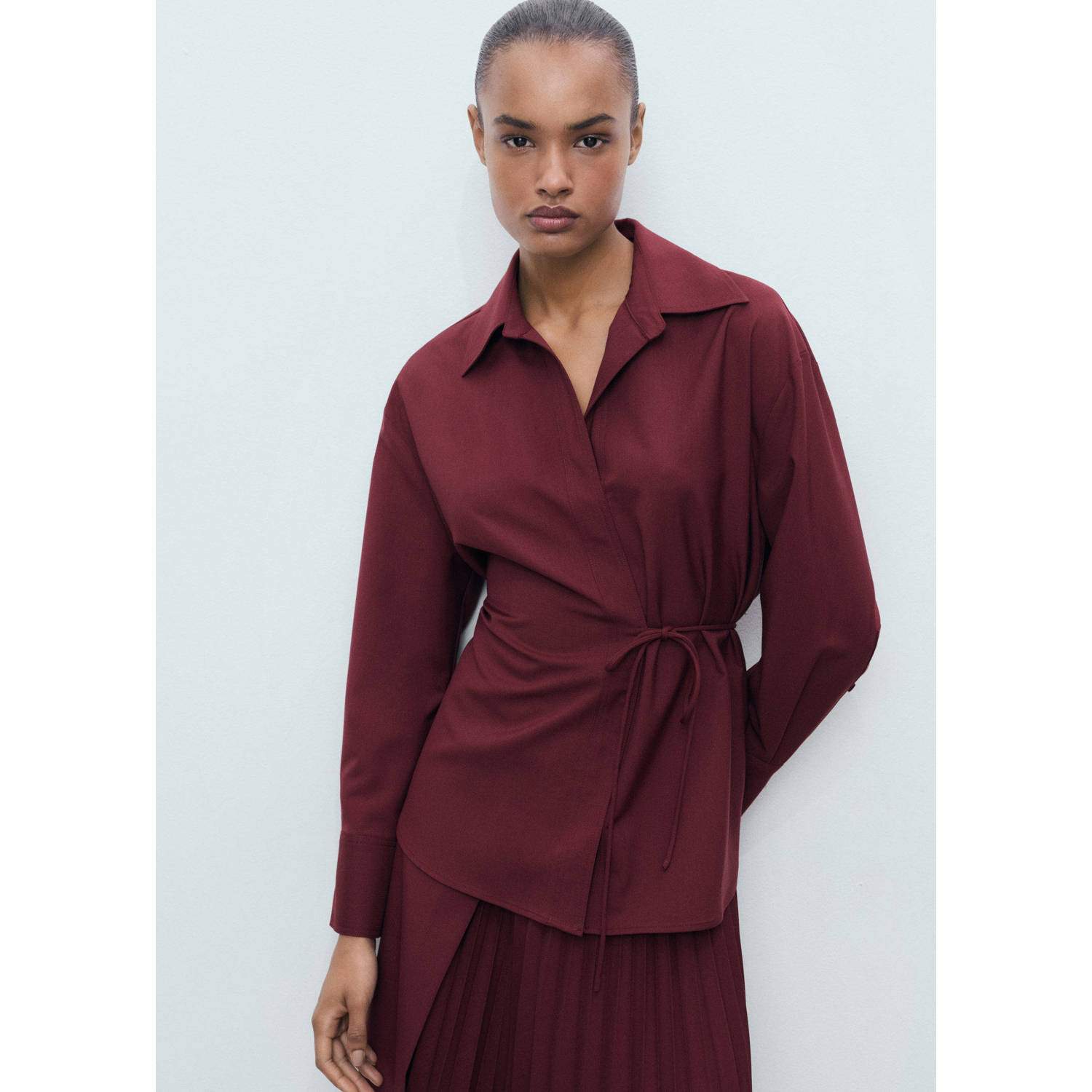 Mango blousetop donkerrood