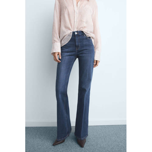 Mango flared jeans dark blue denim afbeelding