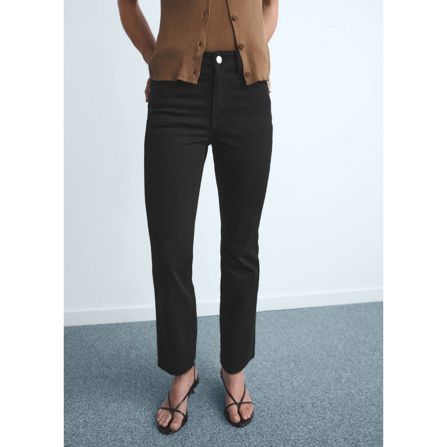 Mango flared jeans black denim
