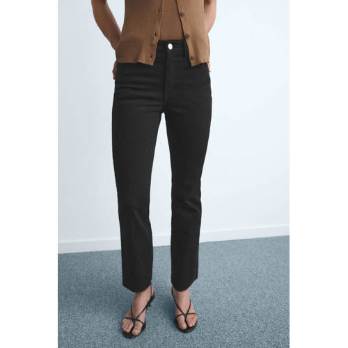Mango flared jeans black denim afbeelding