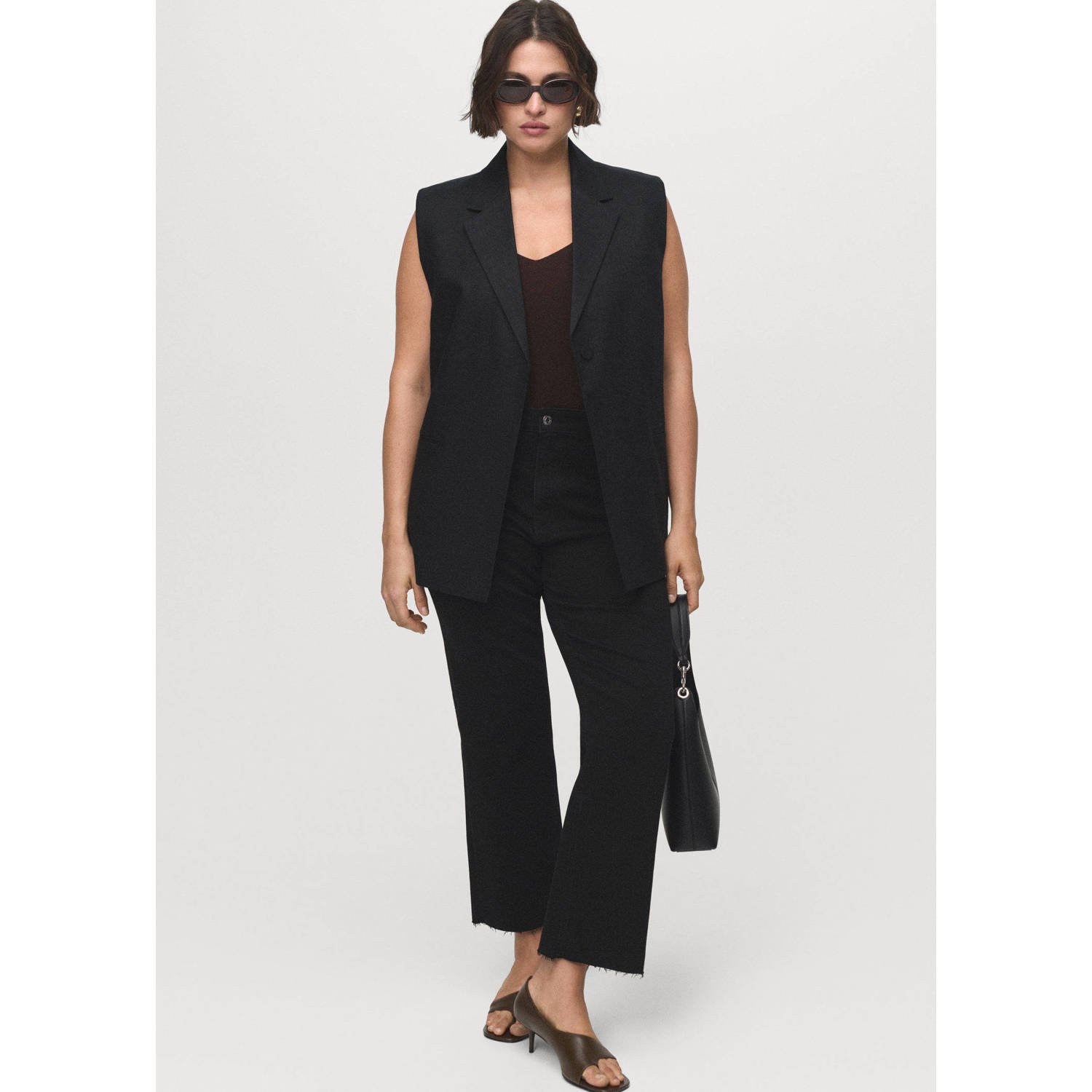 Mango flared jeans black denim