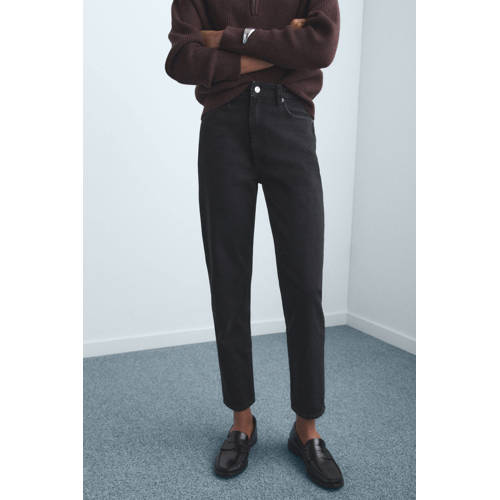 Mango mom jeans black denim afbeelding