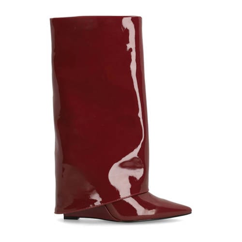 Sacha lak hoge laarzen met flap bordeaux afbeelding
