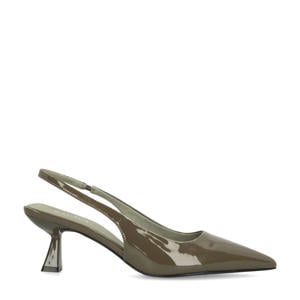 lak slingback pumps kaki