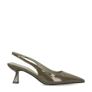 lak slingback pumps kaki