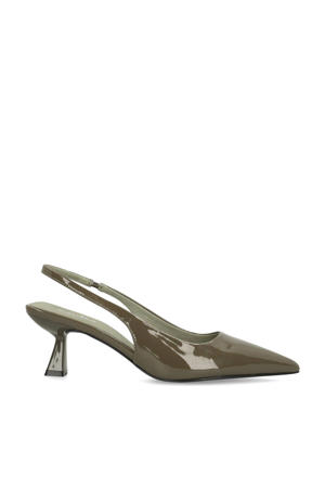 lak slingback pumps kaki