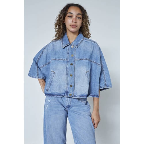 SisterS Point denim spijkerjas medium blue denim afbeelding