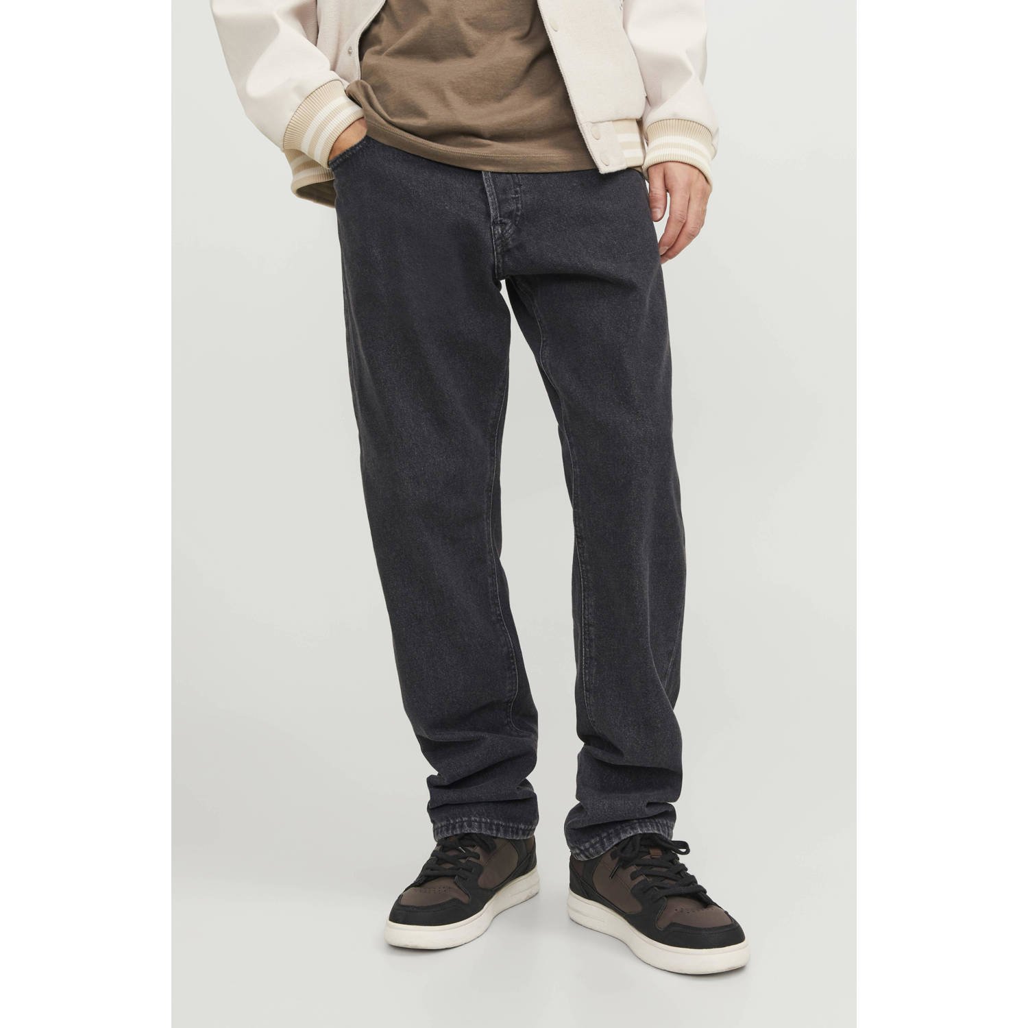 JACK & JONES JEANS INTELLIGENCE JJICHRIS JJORIGINAL relaxed loose fit jeans black denim