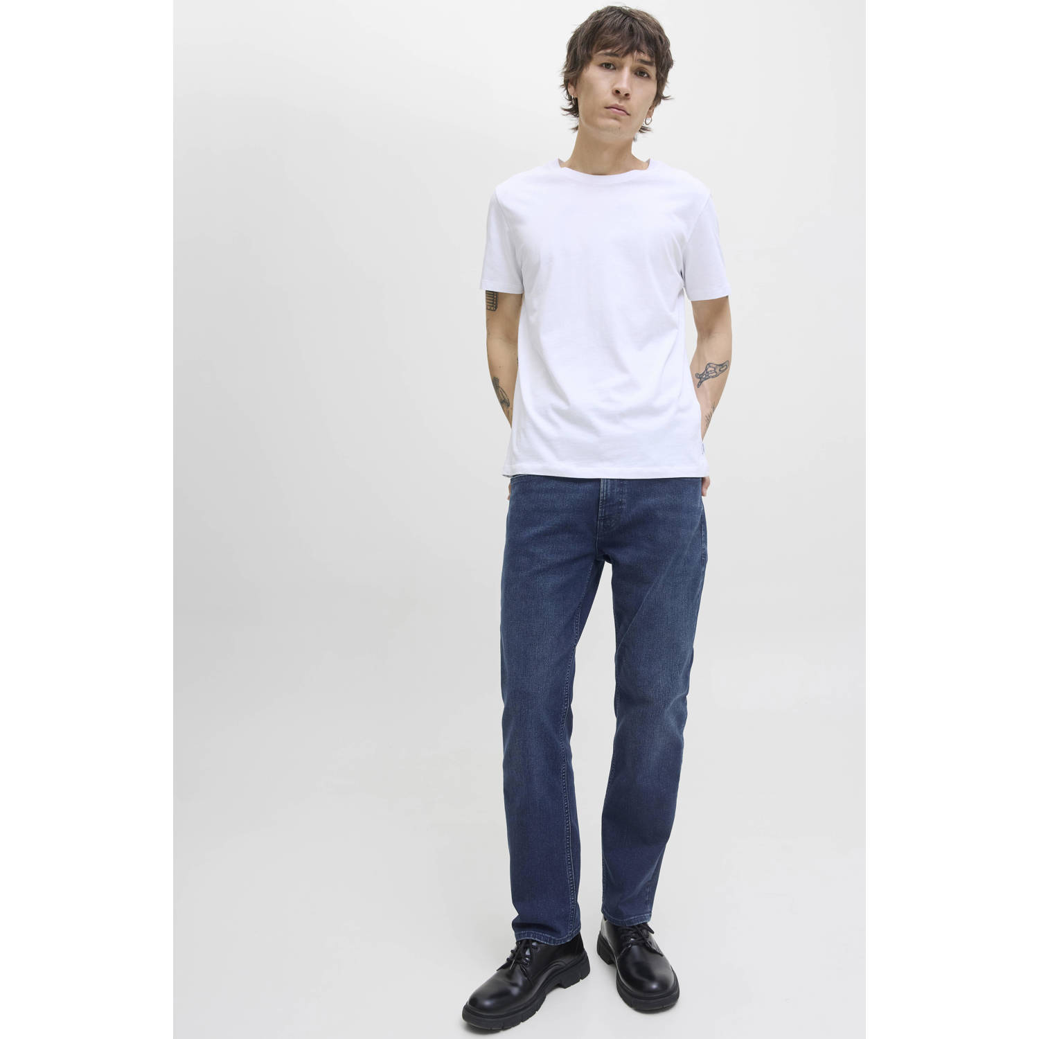 JACK & JONES JEANS INTELLIGENCE JJICLARK regular fit jeans donkerblauw