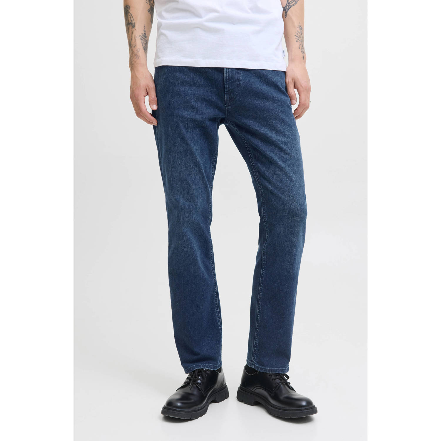 JACK & JONES JEANS INTELLIGENCE JJICLARK regular fit jeans donkerblauw