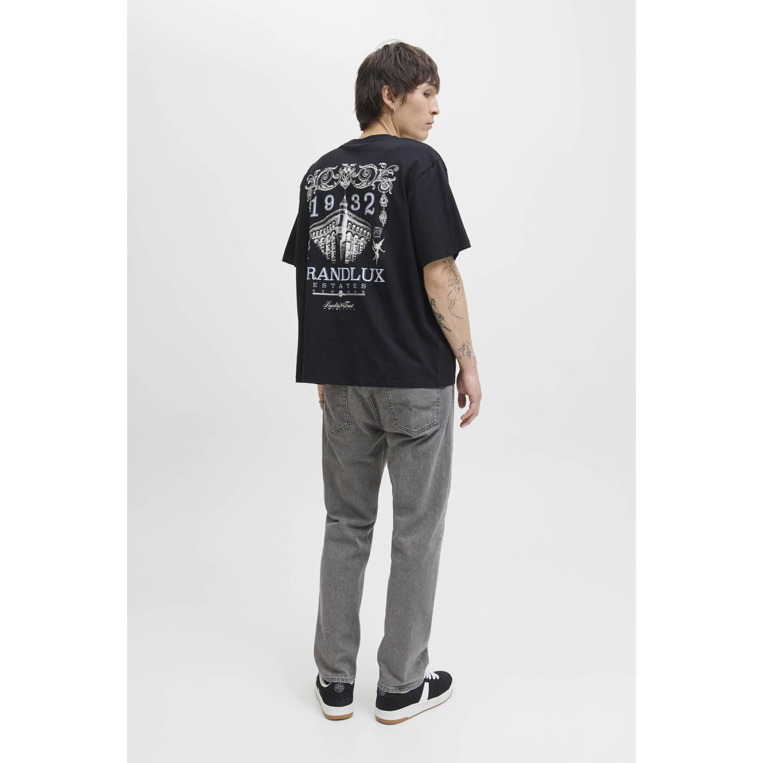 JACK & JONES JEANS INTELLIGENCE JJICHRIS JJORIGINAL relaxed loose fit jeans grey denim