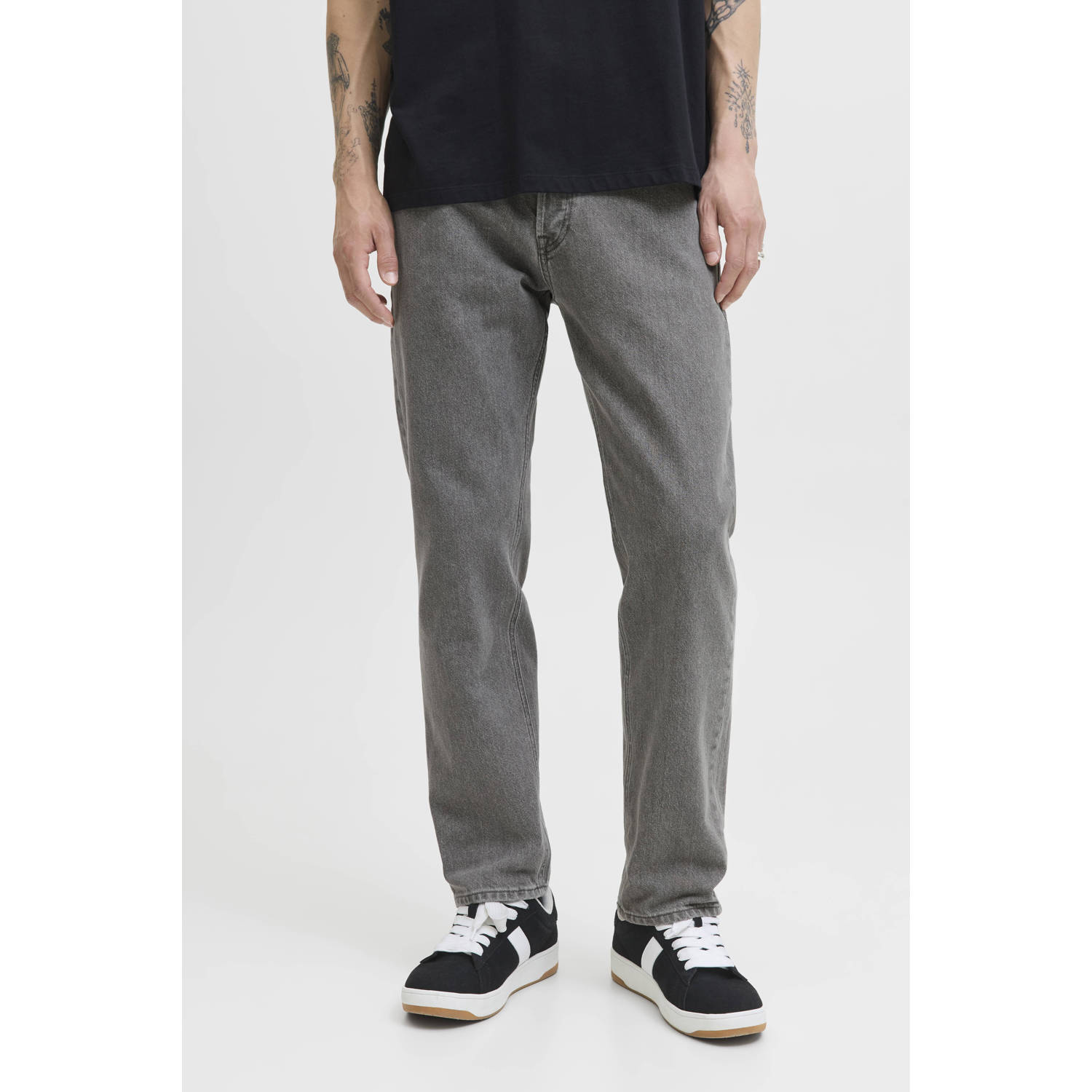 JACK & JONES JEANS INTELLIGENCE JJICHRIS JJORIGINAL relaxed loose fit jeans grey denim