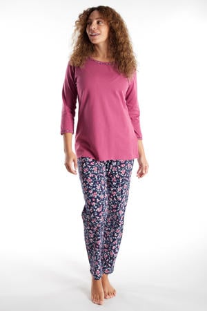 pyjama Carolina fuchsia/donkerblauw