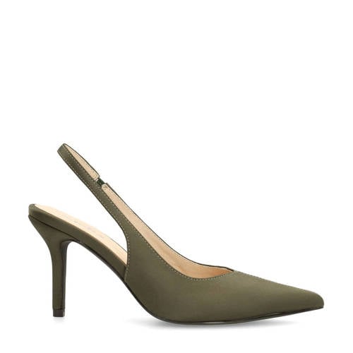 Sacha satijnen slingback pumps kaki afbeelding