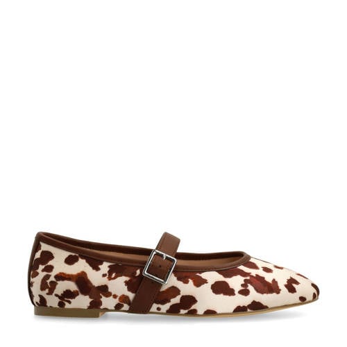 Sacha ballerina's met koeienprint bruin afbeelding