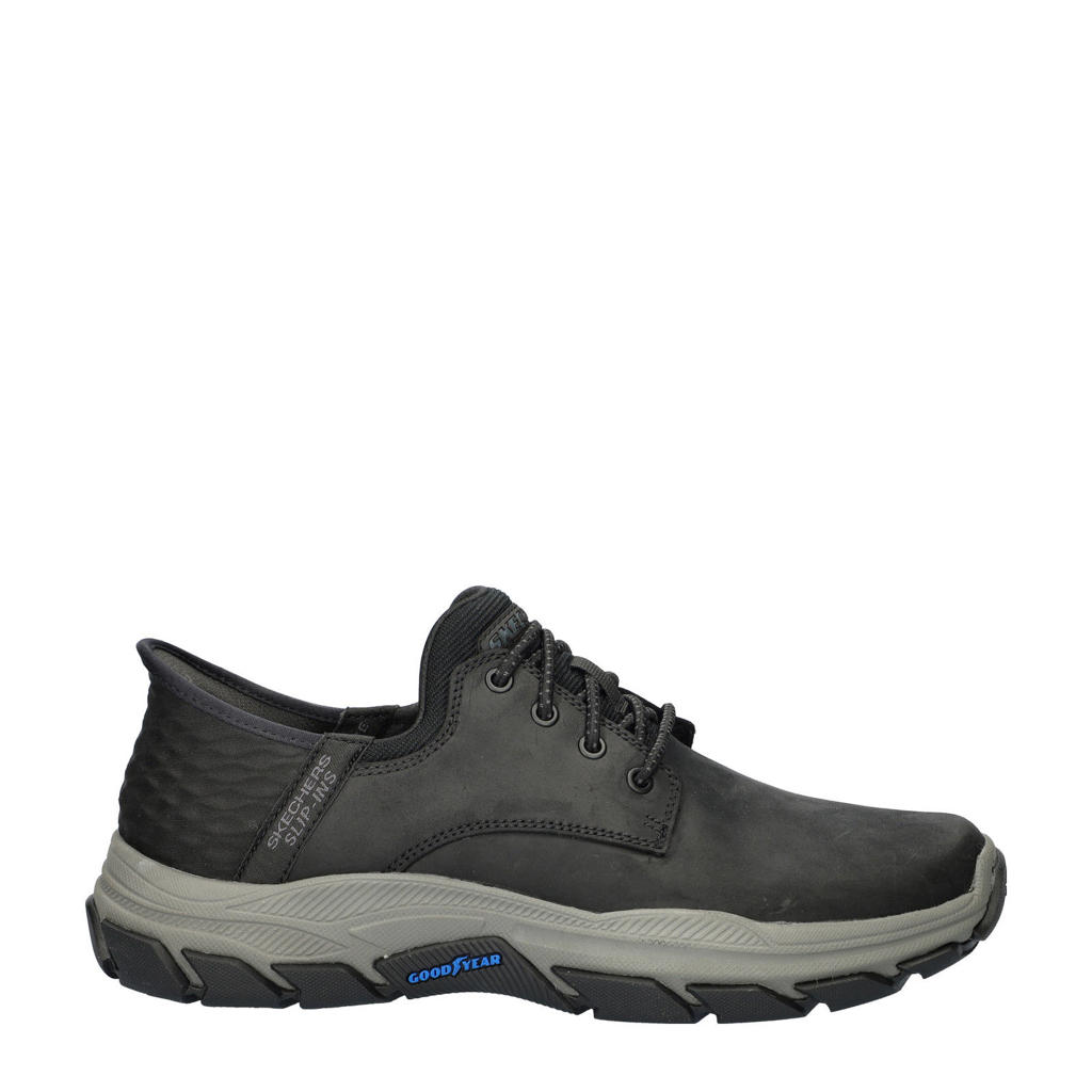 Skechers nubuck instappers zwart
