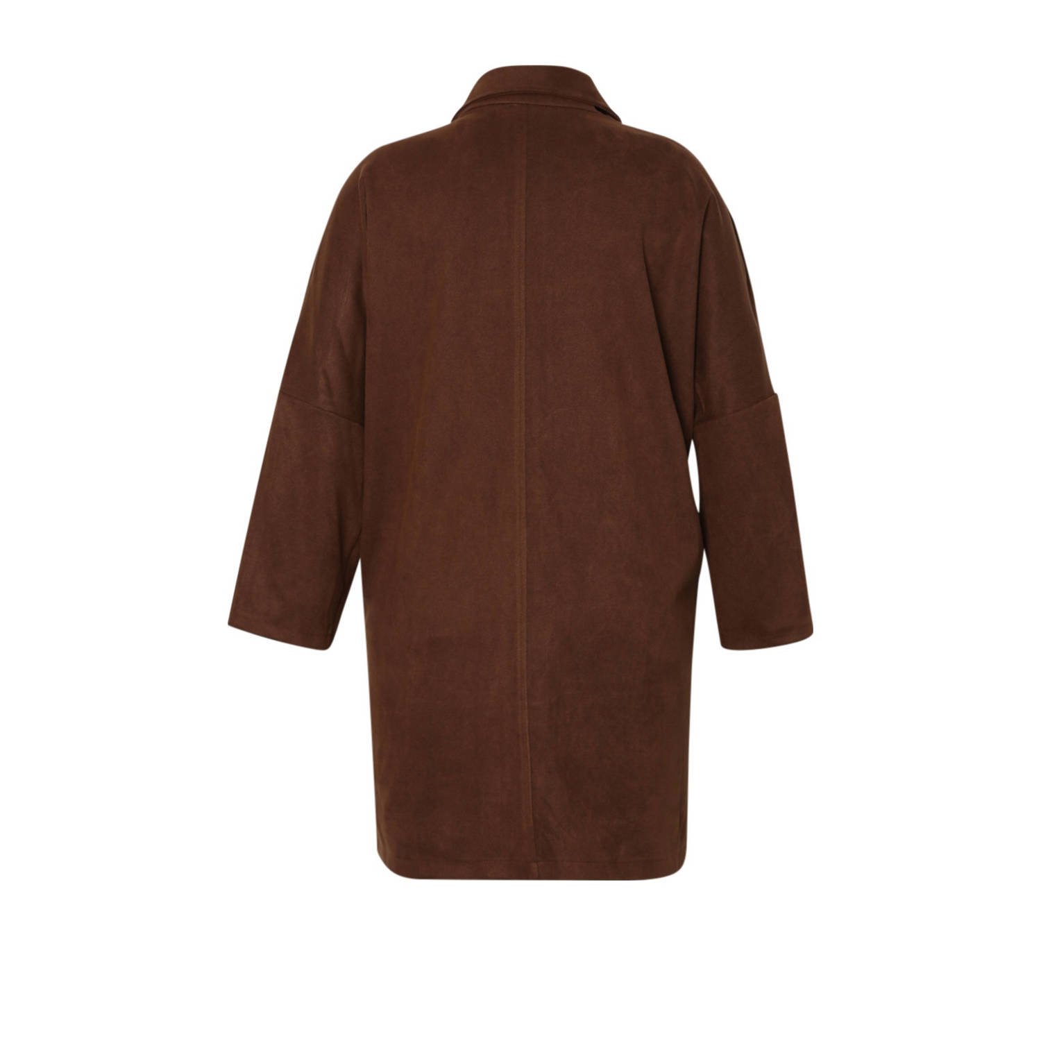 Paprika suede manteljas donkerbruin