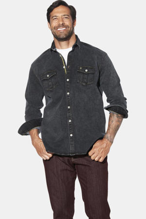 +FIT collectie denim overshirt OLAVIK Plus Size zwart