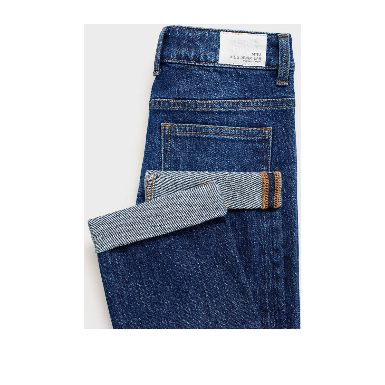Mango Kids regular waist regular fit jeans dark blue denim