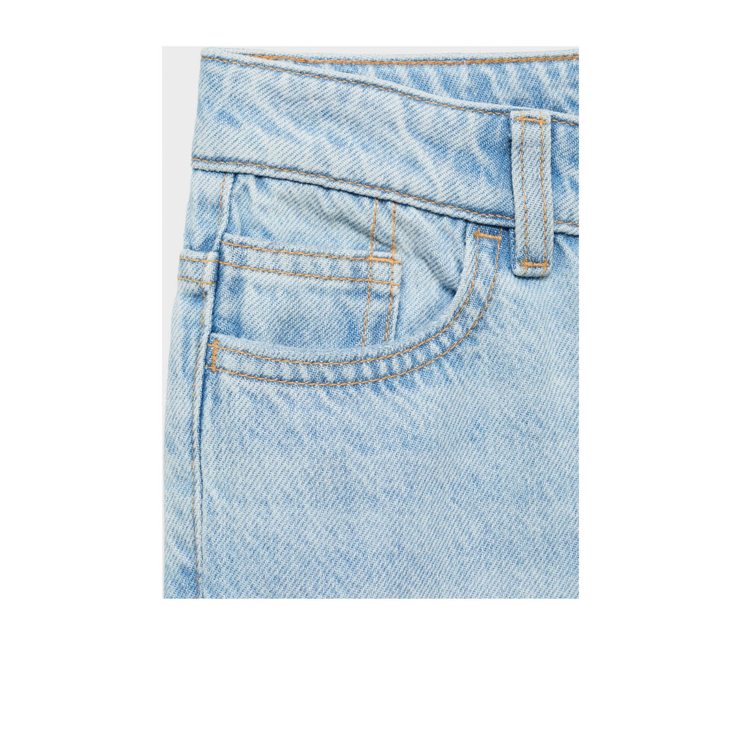 Mango Kids waist straight leg jeans light blue denim