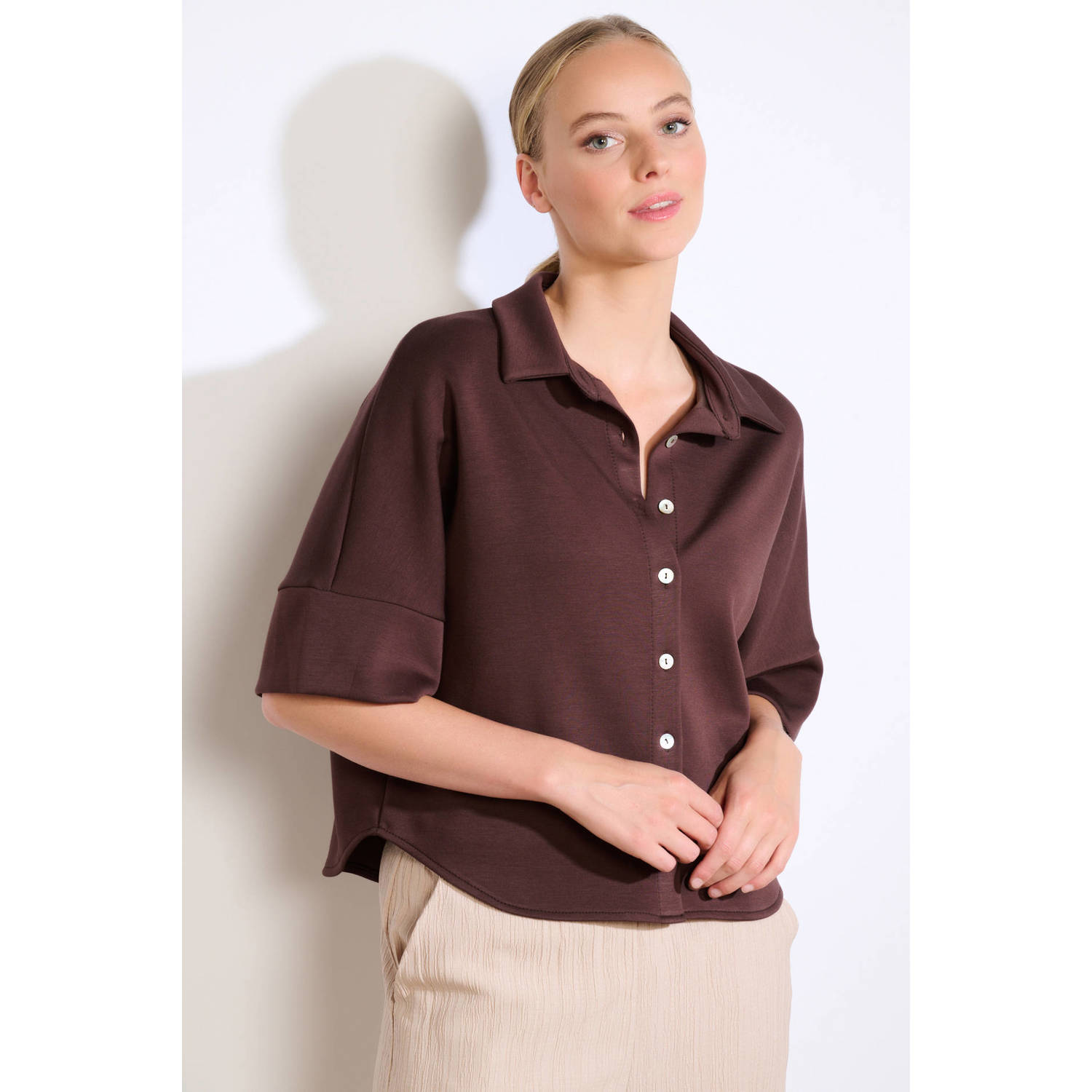 LOLALIZA blouse donkerbruin