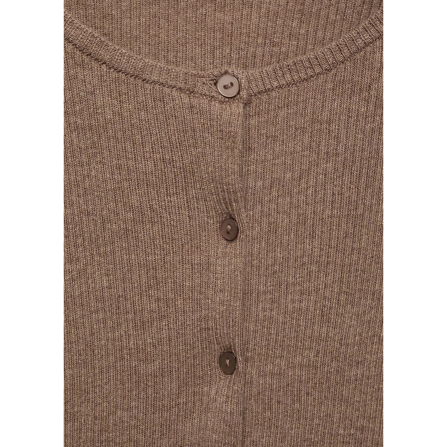 Mango Kids vest bruin rib gebreid