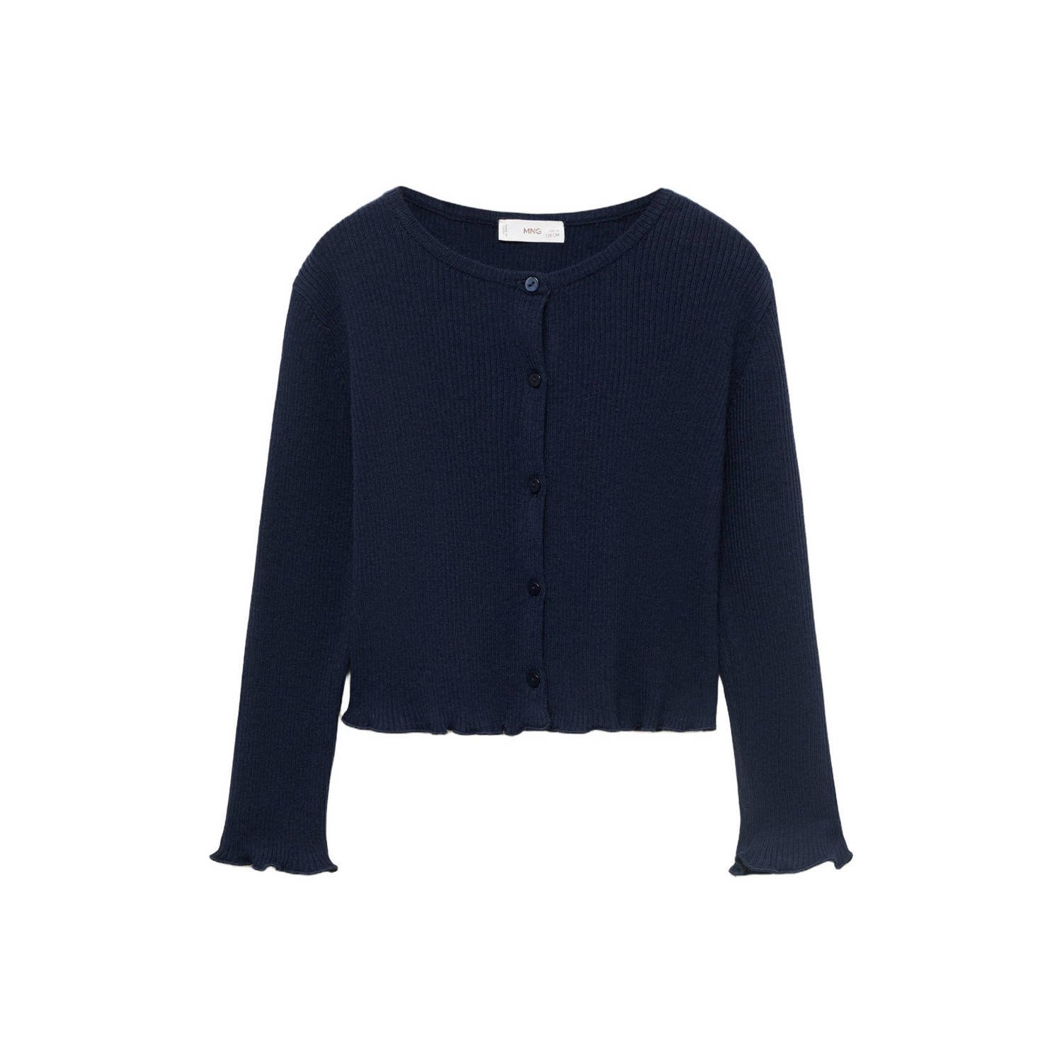 Mango Kids vest marine rib gebreid