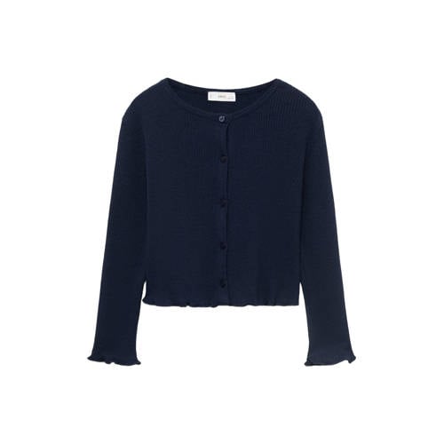 Mango Kids vest marine rib gebreid afbeelding