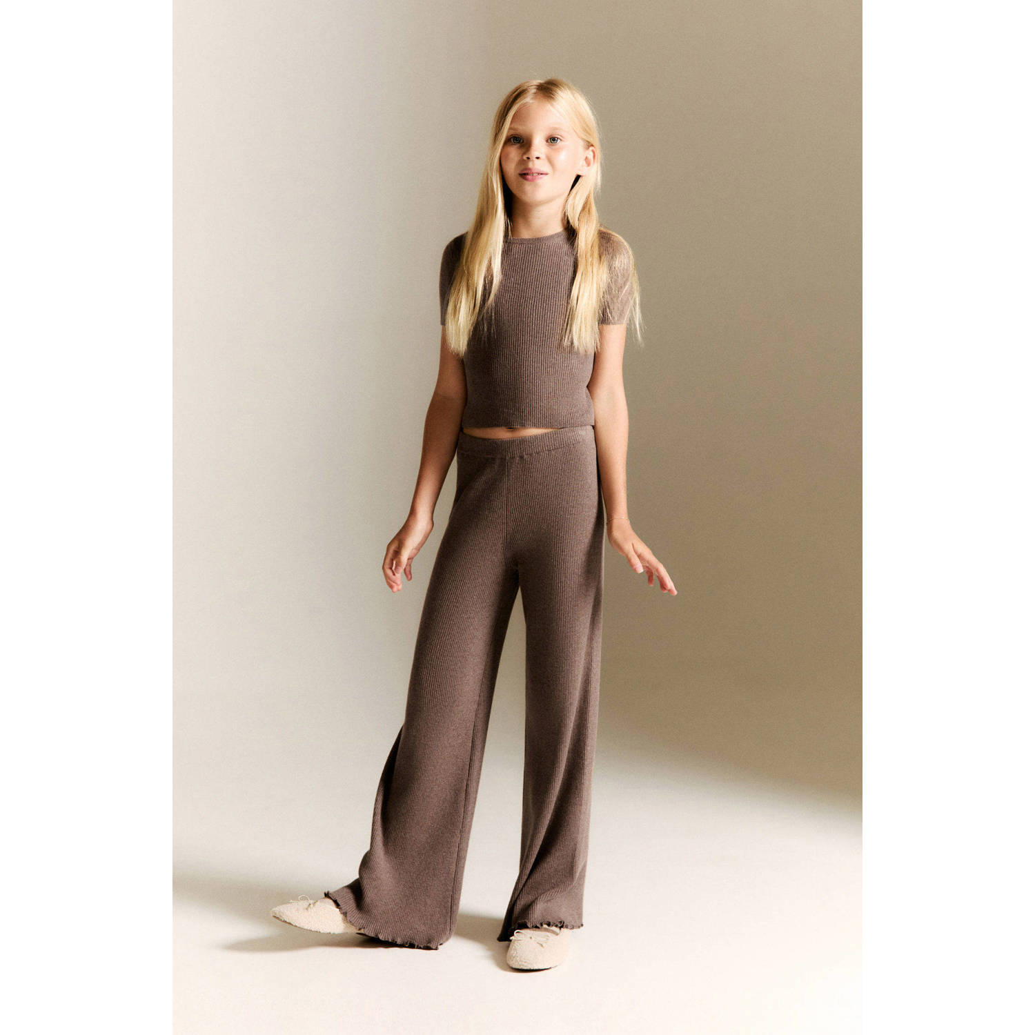 Mango Kids palazzo broek bruin