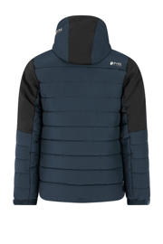 thumbnail: Donkerblauw en zwarte heren Protest ski-jas PRTNaldo van polyester met meerkleurige print, capuchon en rits waterdicht