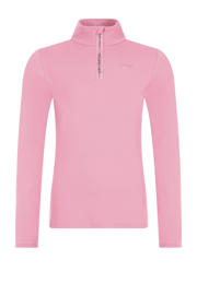 thumbnail: Roze dames Protest skipully Refabriz van polyester met effen, lange mouwen en halve rits