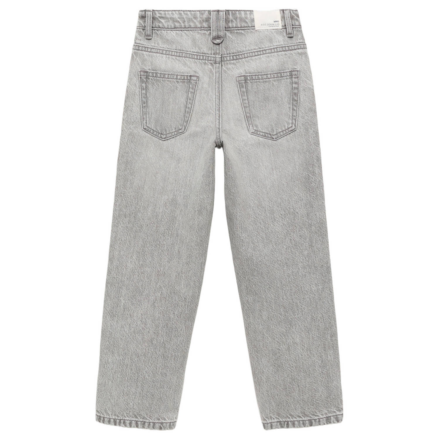 Mango Kids straight leg jeans lichtgrijs