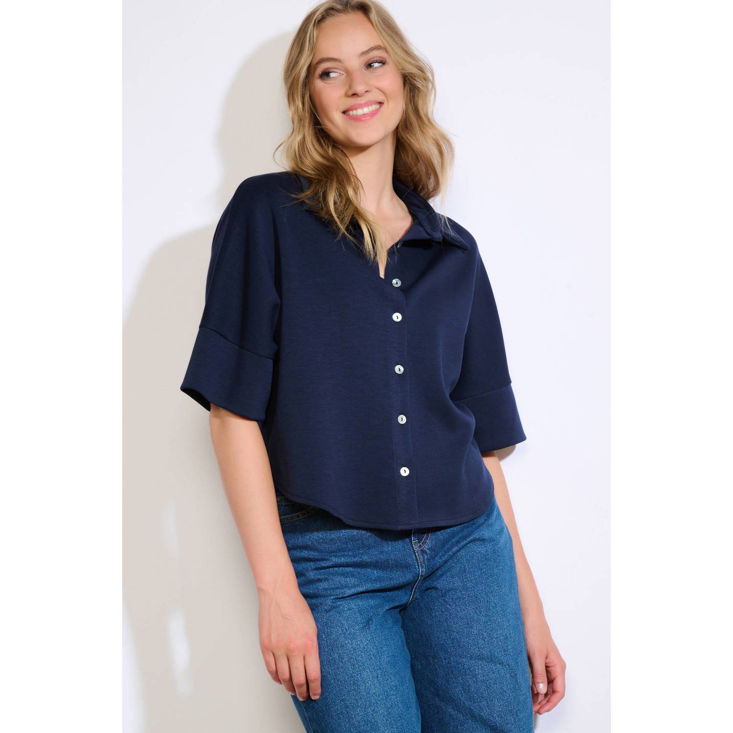 LOLALIZA blouse donkerblauw