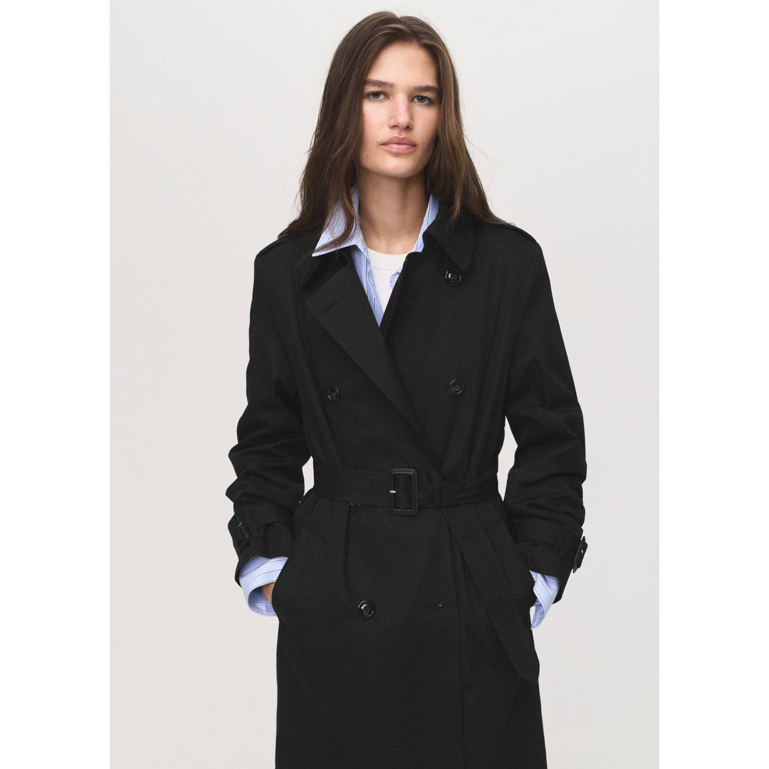 Mango trenchcoat zwart
