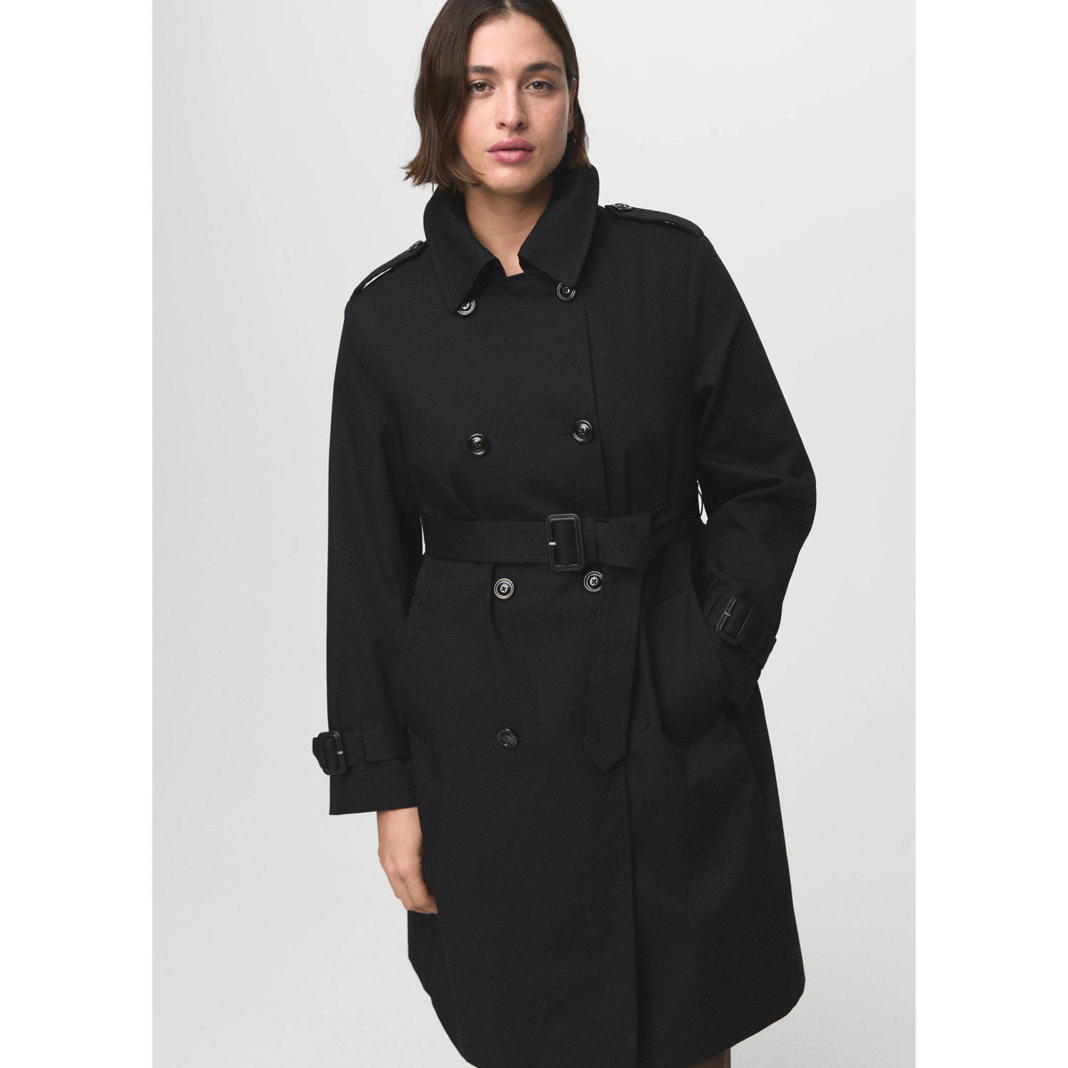 Mango trenchcoat zwart