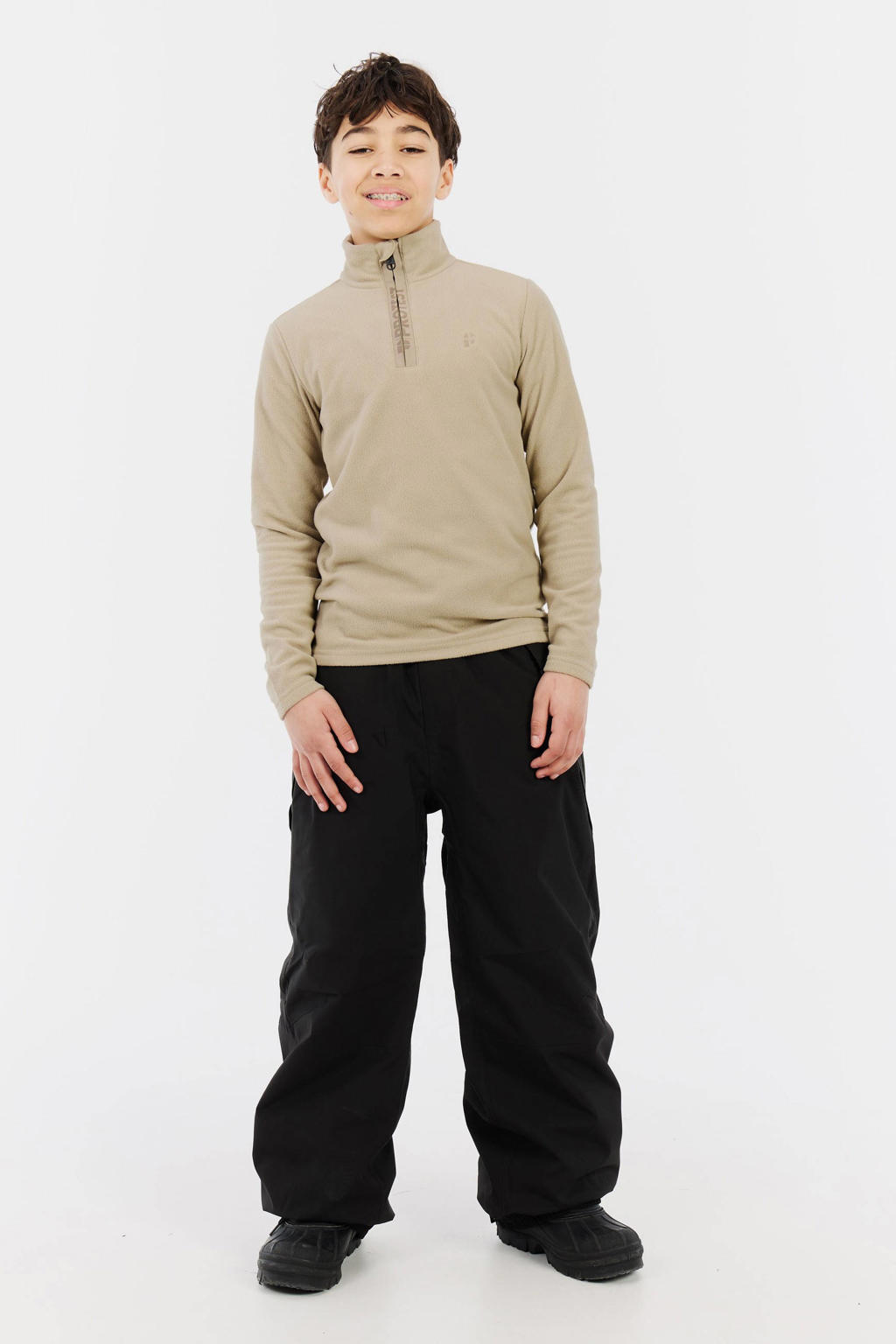 Beige jongens Protest skipully Reperfecty van polyester met effen, lange mouwen en halve rits